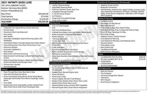 2021 INFINITI QX50 LUXE AWD