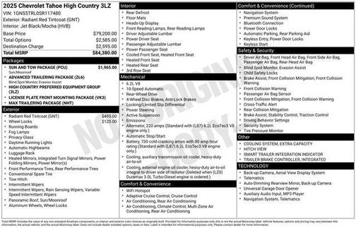 2025 Chevrolet Tahoe 2WD High Country