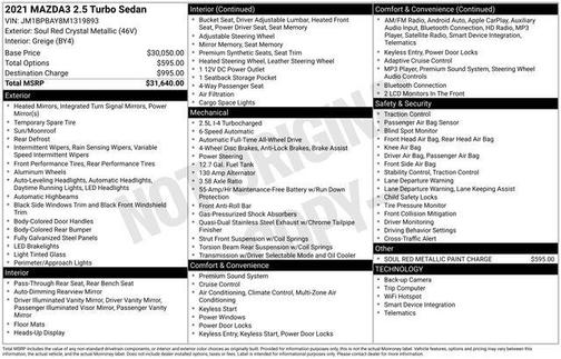 2021 Mazda Mazda3 2.5 Turbo AWD
