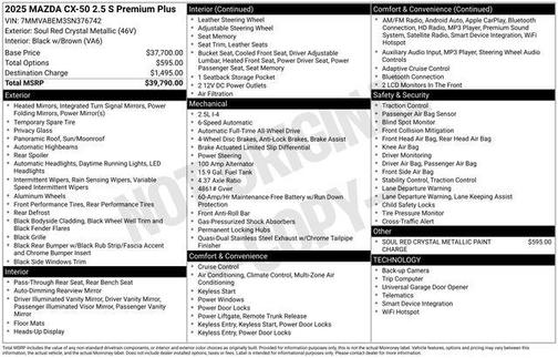 2025 Mazda CX-50 2.5 S Premium Plus Package