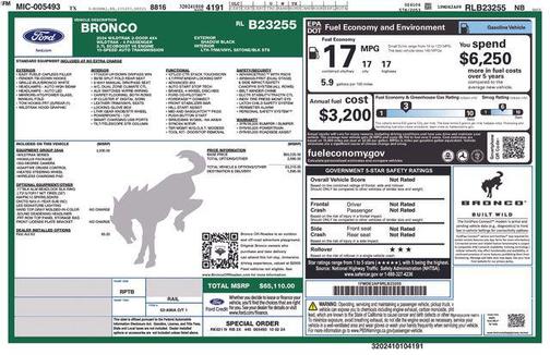 Shadow Black 2024 Ford Bronco Wildtrak