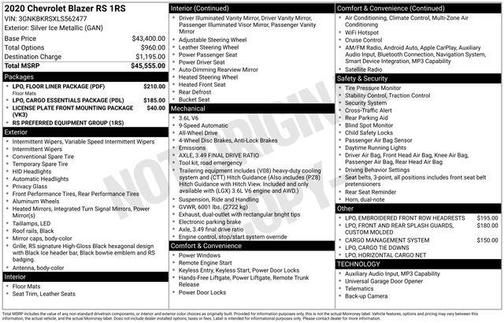 2020 Chevrolet Blazer RS