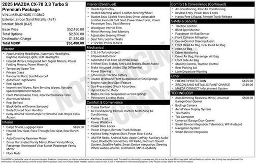 2025 Mazda CX-70 3.3 Turbo S Premium