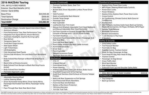 2016 Mazda Mazda6 i Touring