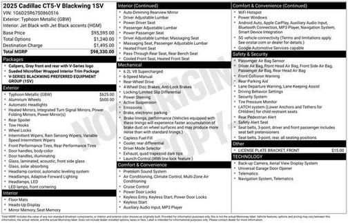 2025 Cadillac CT5-V V-Series Blackwing RWD