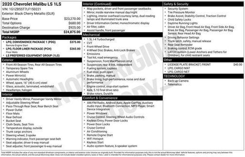 2020 Chevrolet Malibu 1LS