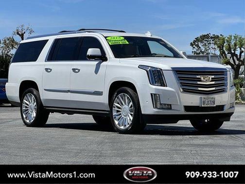 Crystal White Tri-Coat 2018 Cadillac Escalade ESV Platinum