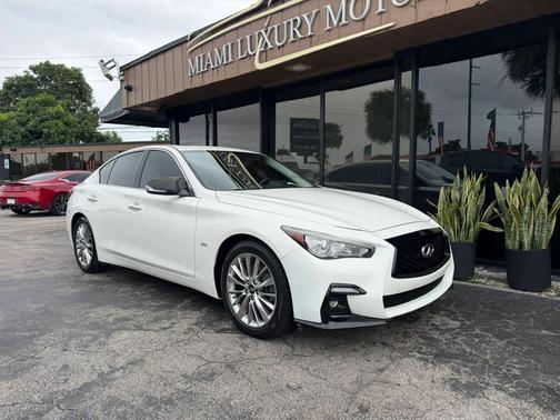 Pure White 2020 INFINITI Q50 3.0t LUXE