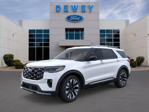 Star White Metallic Tri-Coat 2026 Ford Explorer Platinum