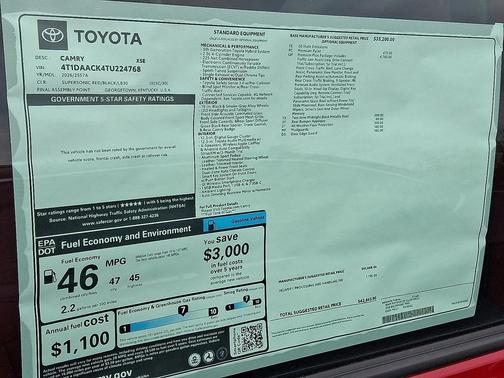 2026 Toyota Camry XSE