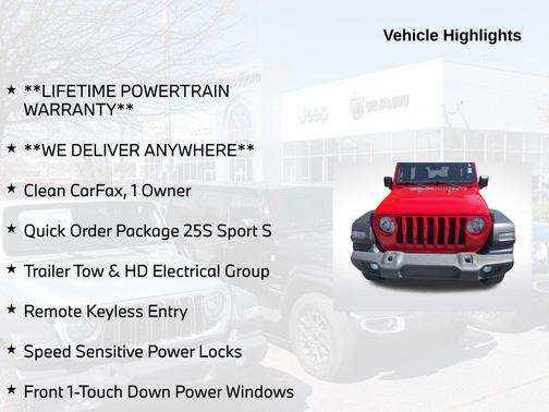 Firecracker Red Clearcoat 2022 Jeep Wrangler Unlimited Sport