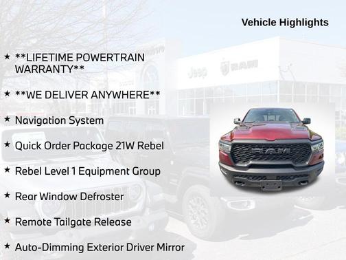 Delmonico Red Pearlcoat 2025 RAM 1500 Rebel