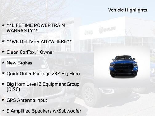 Hydro Blue Pearlcoat 2023 RAM 1500 Big Horn