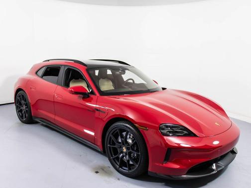 Red 2025 Porsche Taycan GTS