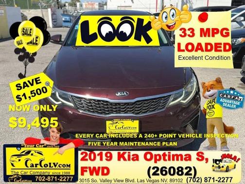 Red 2019 Kia Optima S