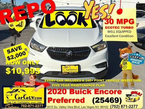 Summit White 2020 Buick Encore Preferred