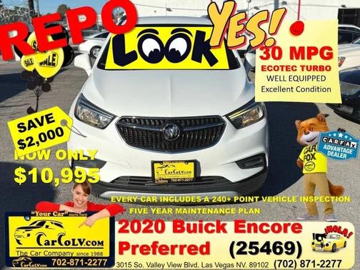 Summit White 2020 Buick Encore Preferred