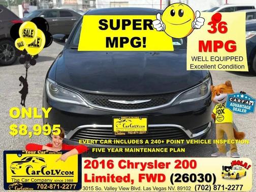 Black Clearcoat 2016 Chrysler 200 Limited