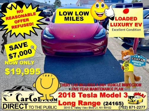 Red Multi-Coat 2018 Tesla Model 3 Long Range