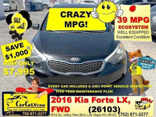 Aurora Black Pearl 2016 Kia Forte LX