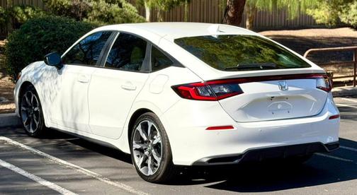 Platinum White Pearl 2025 Honda Civic Hybrid Sport Touring