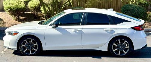 Platinum White Pearl 2025 Honda Civic Hybrid Sport Touring