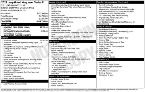 Bright White Clearcoat 2022 Jeep Grand Wagoneer Series III
