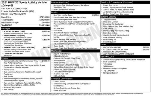2021 BMW X7 xDrive40i