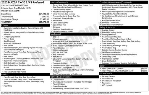 2025 Mazda CX-30 2.5 S Preferred Package