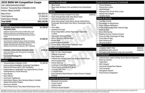 2025 BMW M4 Competition