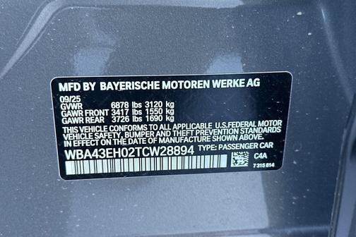 Oxide Grey Metallic 2026 BMW 750e i xDrive