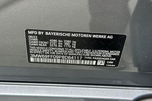 Skyscraper Grey Metallic 2023 BMW 330 330i