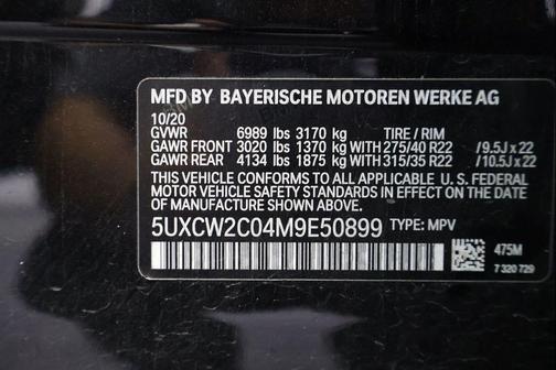 Black Sapphire Metallic 2021 BMW X7 xDrive40i