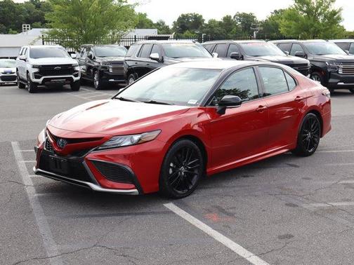 Supersonic Red / Midnight Black Metallic 2023 Toyota Camry Hybrid XSE