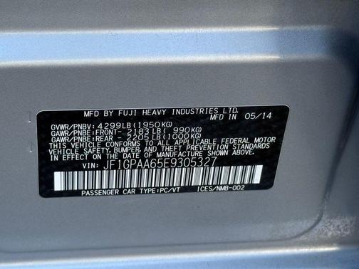 2014 Subaru Impreza 2.0i