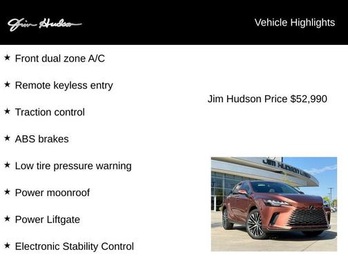 Copper Crest 2023 Lexus RX 350 Premium Plus