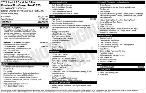 2024 Audi A5 45 S line Premium Plus