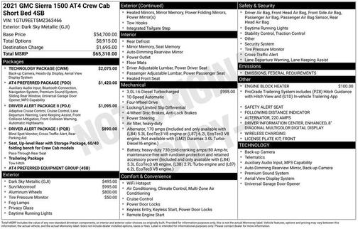 2021 GMC Sierra 1500 AT4