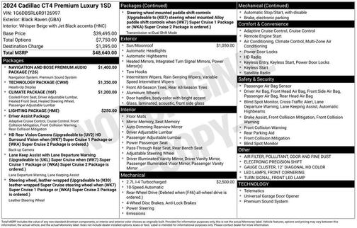 Black Raven 2024 Cadillac CT4 Premium Luxury