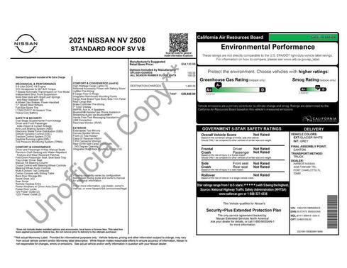 2021 Nissan NV Cargo NV2500 HD SV V8