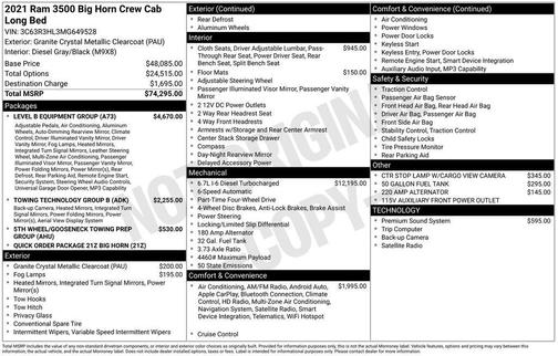 2021 RAM 3500 Big Horn