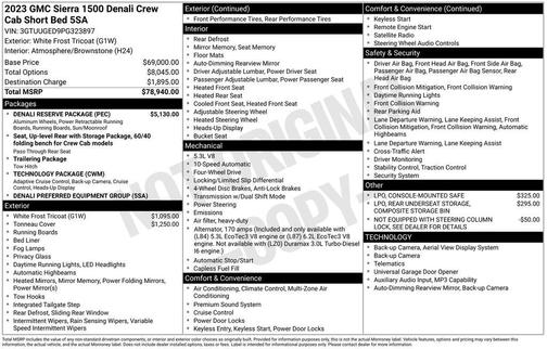 White Frost Tricoat 2023 GMC Sierra 1500 Denali