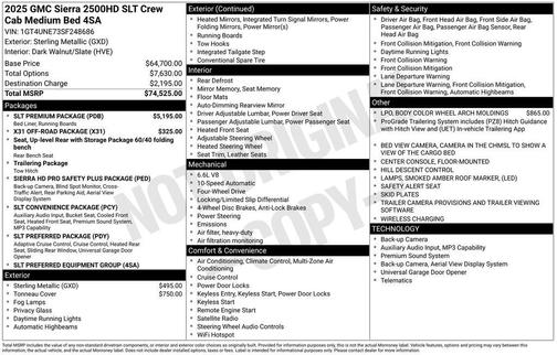 2025 GMC Sierra 2500 SLT