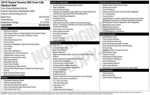 Barcelona Red Metallic 2019 Toyota Tacoma SR5