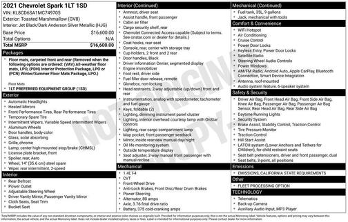 2021 Chevrolet Spark 1LT