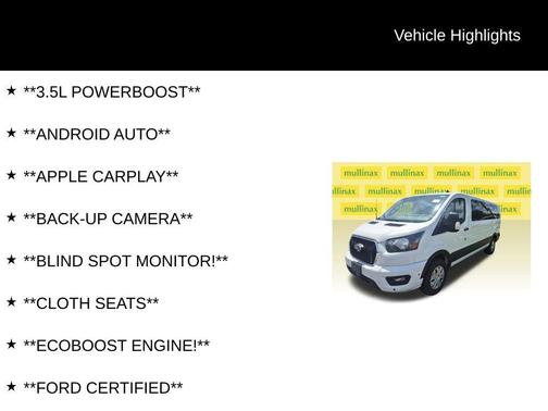 Oxford White 2024 Ford Transit-350 XLT