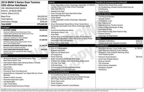 2016 BMW 535 Gran Turismo 535i xDrive Gran Turismo