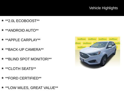 Oxford White 2023 Ford Edge SEL