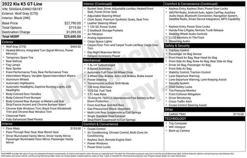 2022 Kia K5 GT-Line