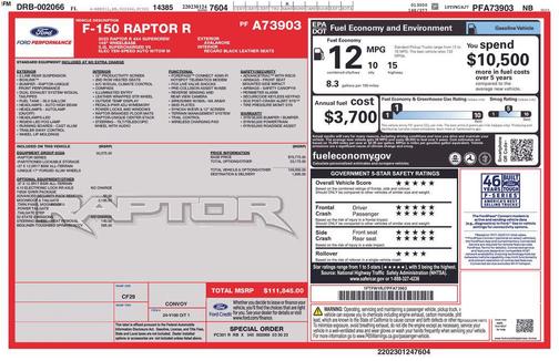 Avalanche 2023 Ford F-150 Raptor R